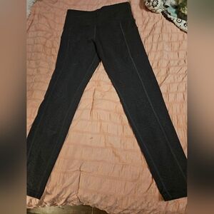 Black Green Patterned Fitness Exercise Leggings Spats Yoga BJJ Jiu Jitsu Boxing